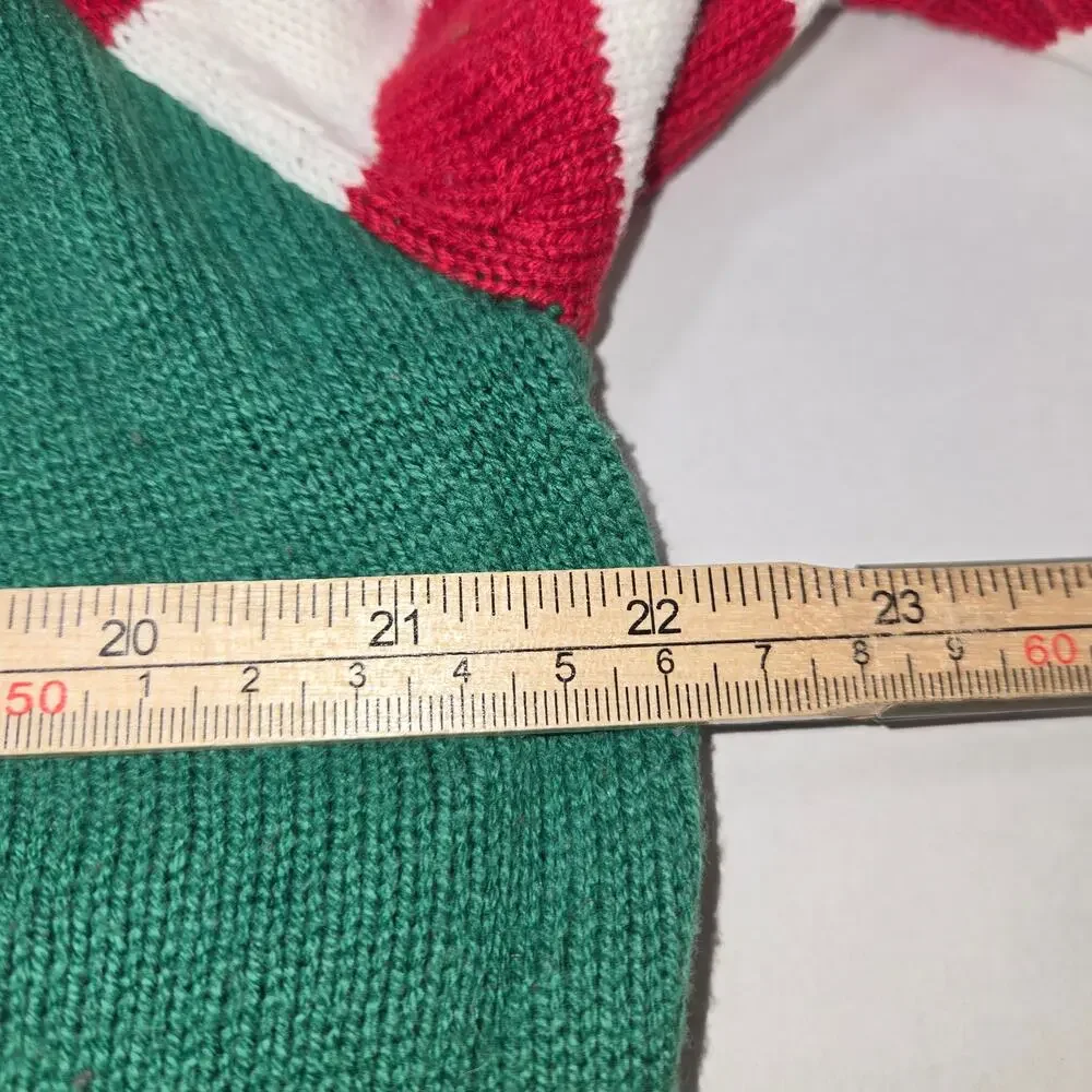Ugly Christmas Sweater XL Pug Puppy Dog Santa‎ hat Green Striped Holiday Funny
